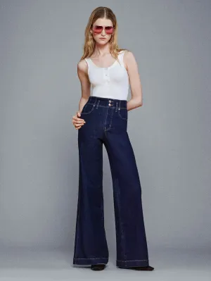 FRAME - Seamed Wide Trouser - Rinse