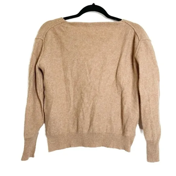 FREE PEOPLE Women’s Camel Harmony 100% Cashmere V-Neck Sweater - XS