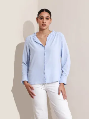 Frill Detailed Long Sleeve Top
