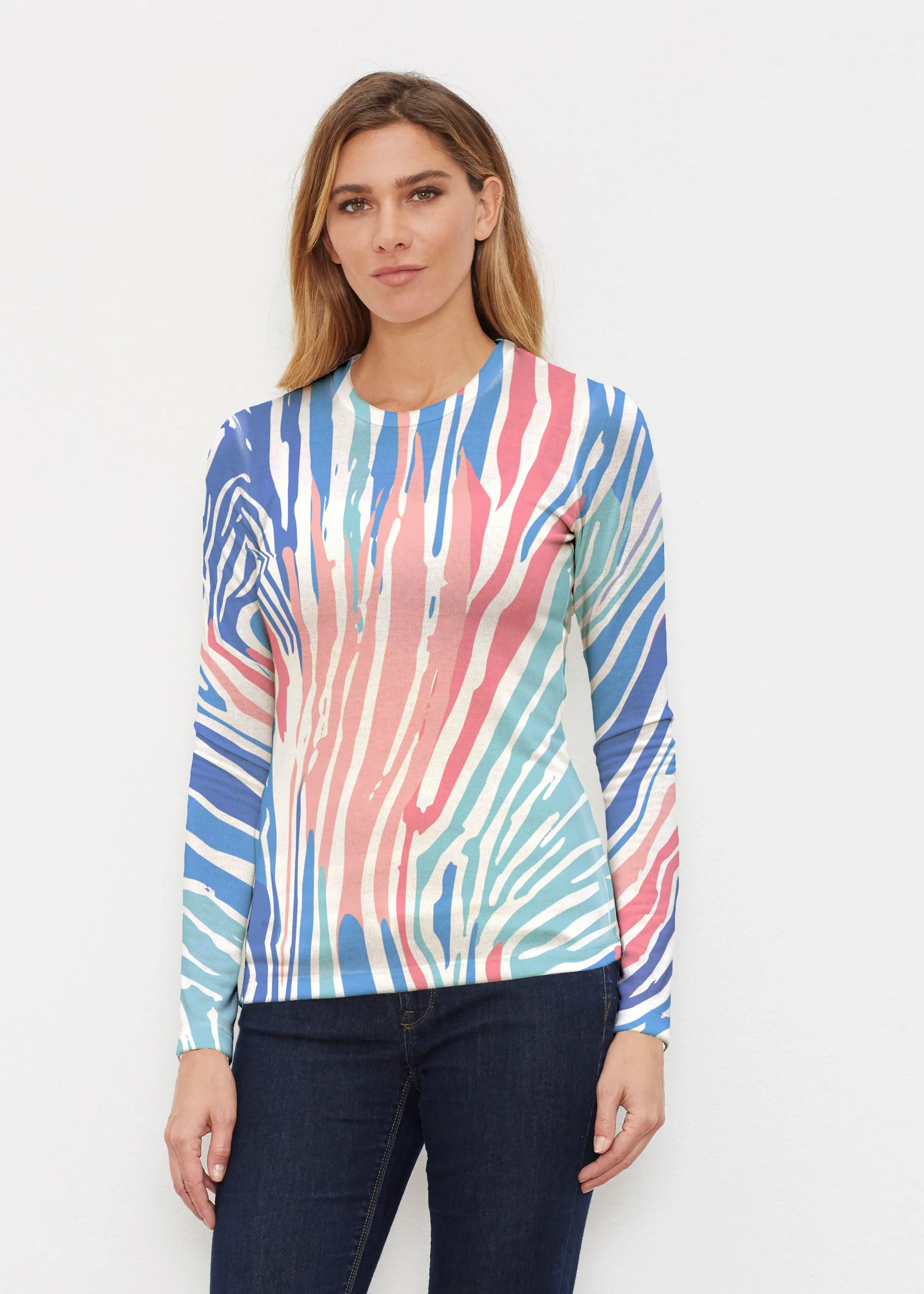 Fruity Stripes (14272) ~ Butterknit Long Sleeve Crew Top