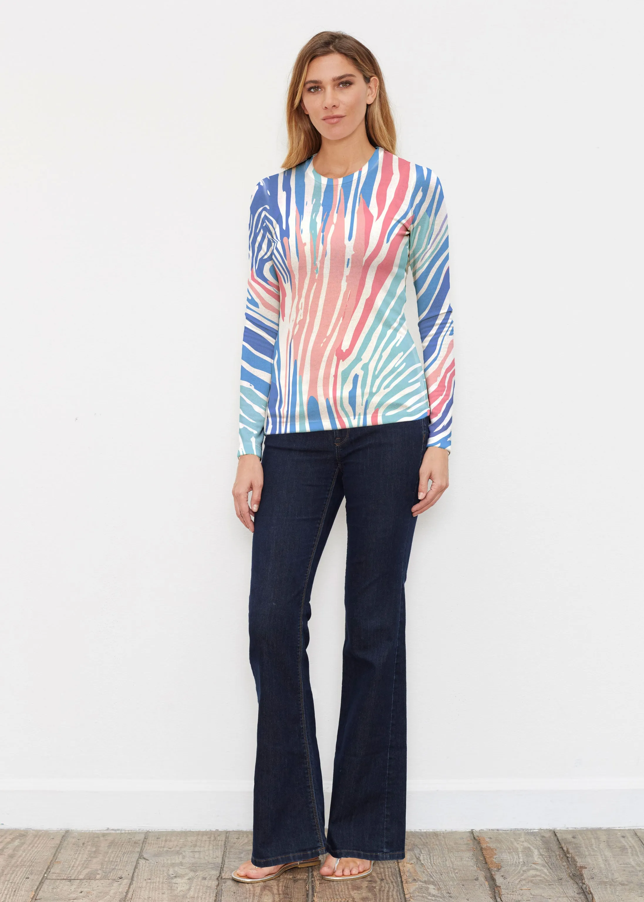 Fruity Stripes (14272) ~ Butterknit Long Sleeve Crew Top