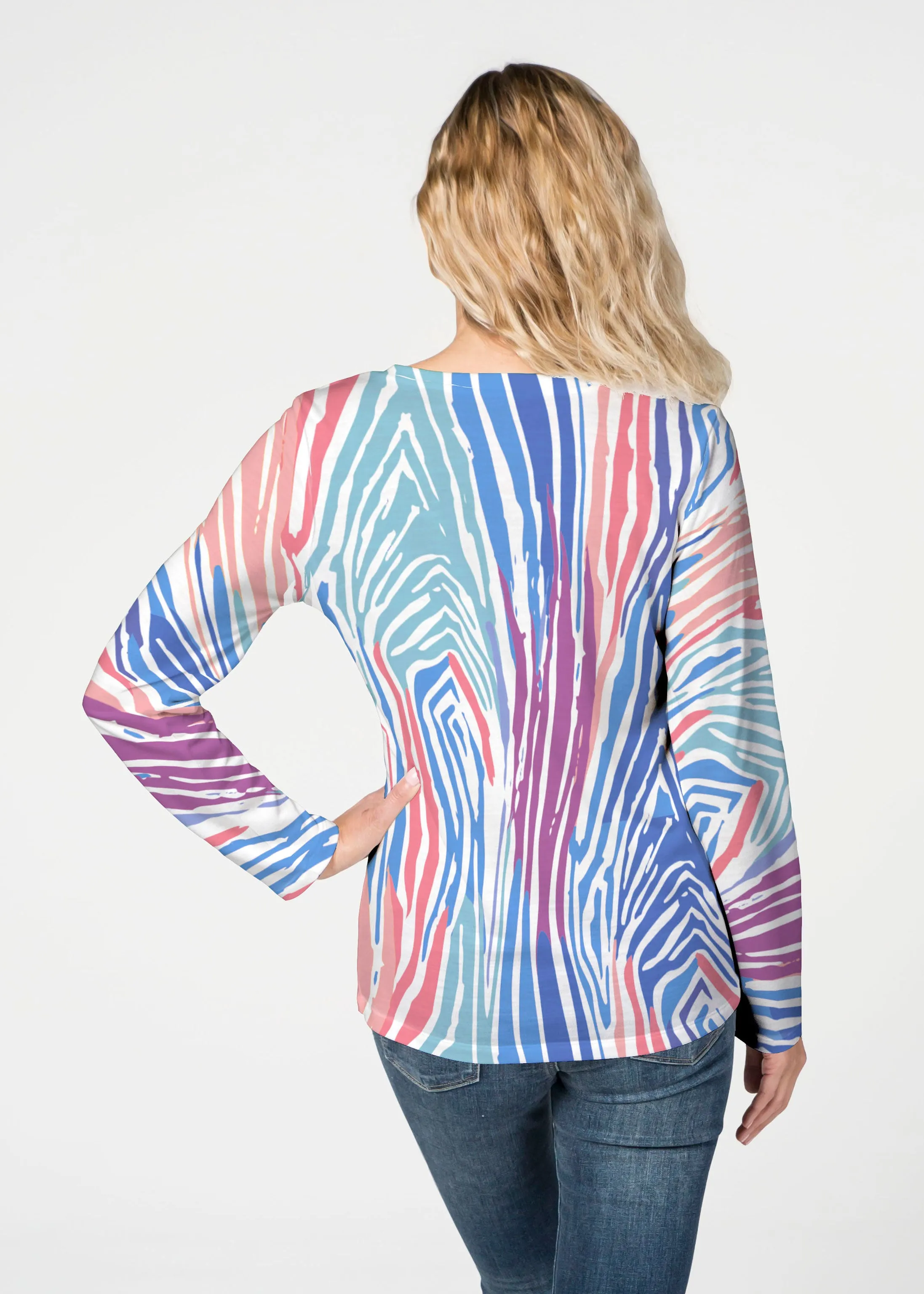 Fruity Stripes (14272) ~ French Terry V-neck Top