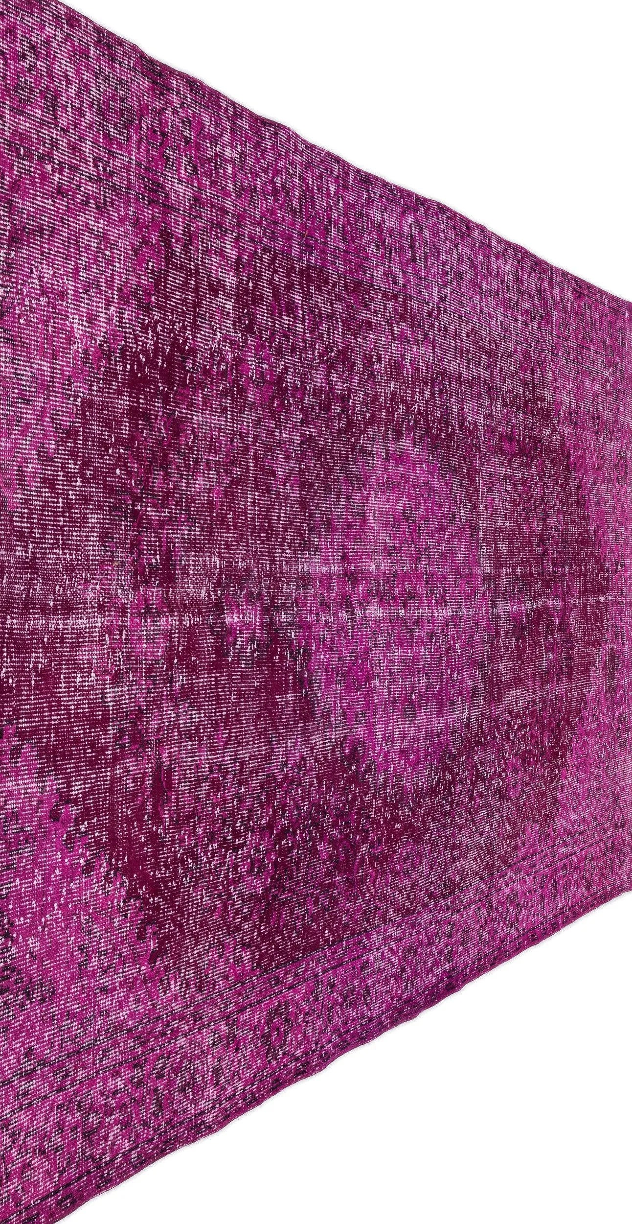Fuchsia Over Dyed Rug I Traditional Design Rug | Bleached Rug | Office Rug | Turkish Rug | Vintage Rug | Hand Weaving Rug I Wool Rug I  5'11'' x 10'10'' ft 181 x 329 cm