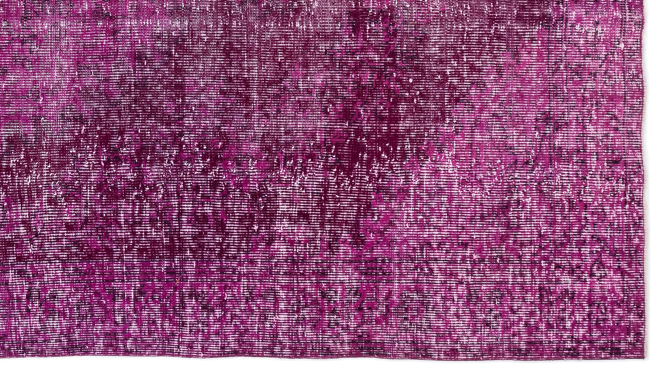 Fuchsia Over Dyed Rug I Traditional Design Rug | Bleached Rug | Office Rug | Turkish Rug | Vintage Rug | Hand Weaving Rug I Wool Rug I  5'11'' x 10'10'' ft 181 x 329 cm