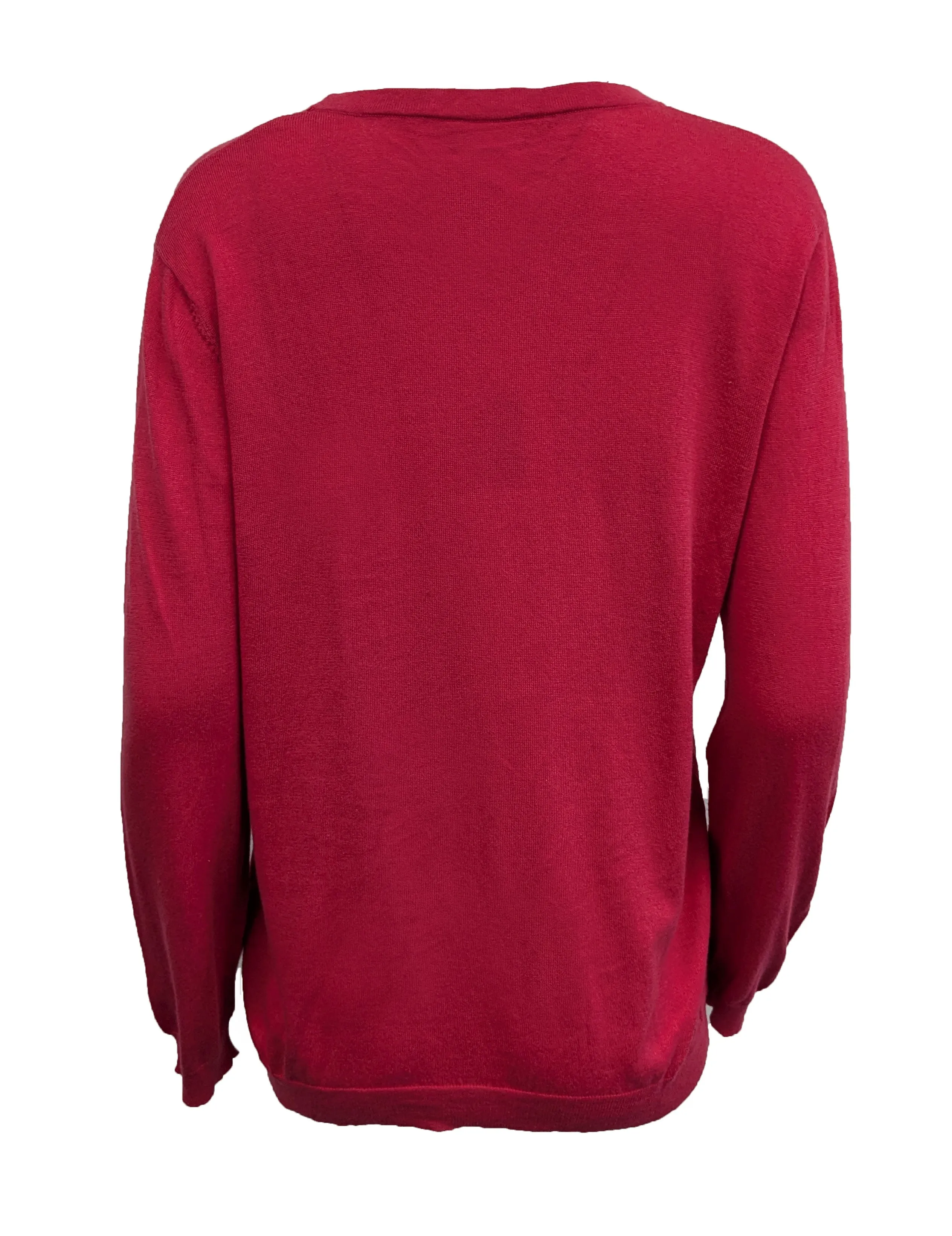 GANT RUGGER Women's Raspberry Cotton Silk Blend Crue Sweater 488813 Size XL