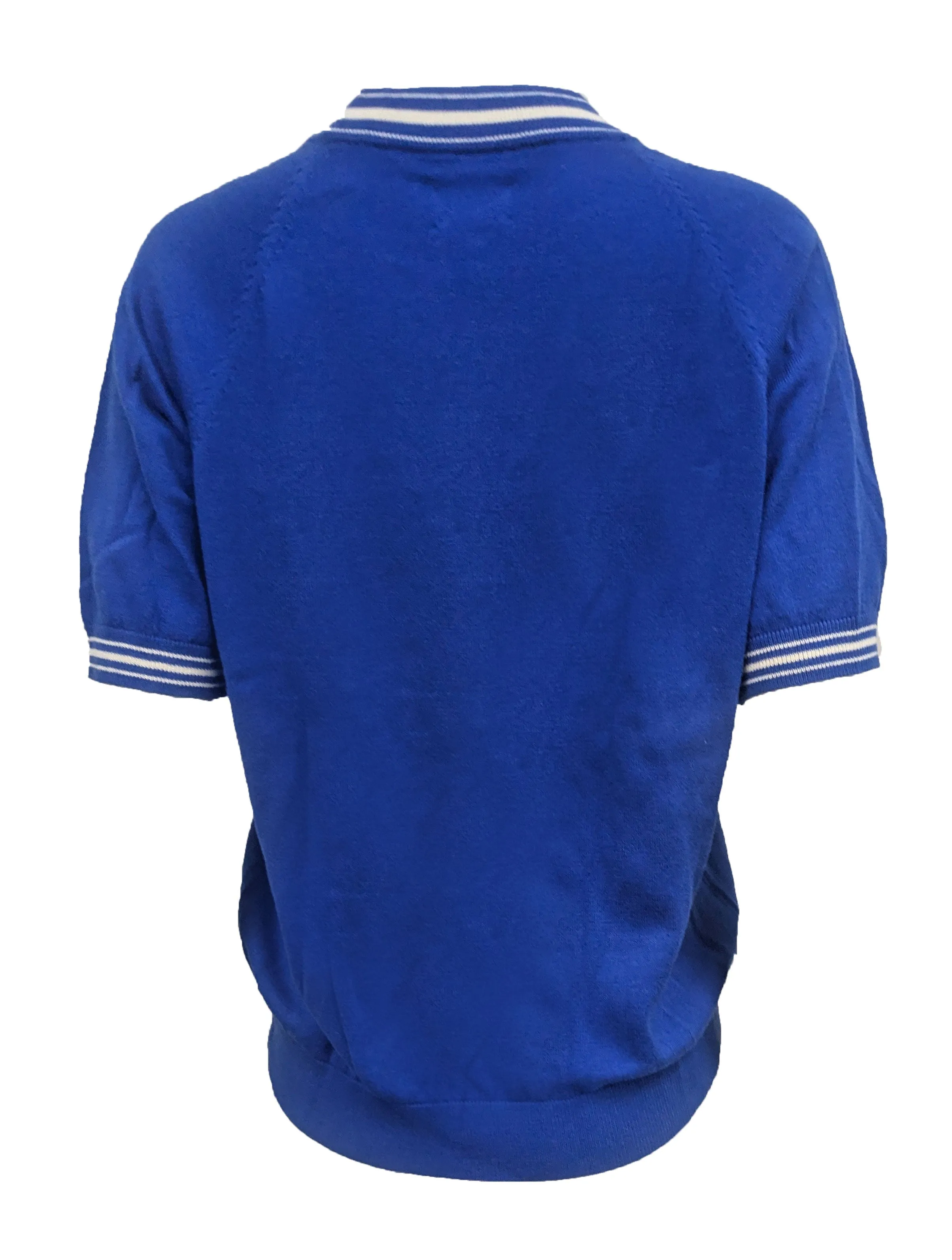 GANT RUGGER Women's Yale Blue Short Sleeve Crue Sweater 481406 Size XL