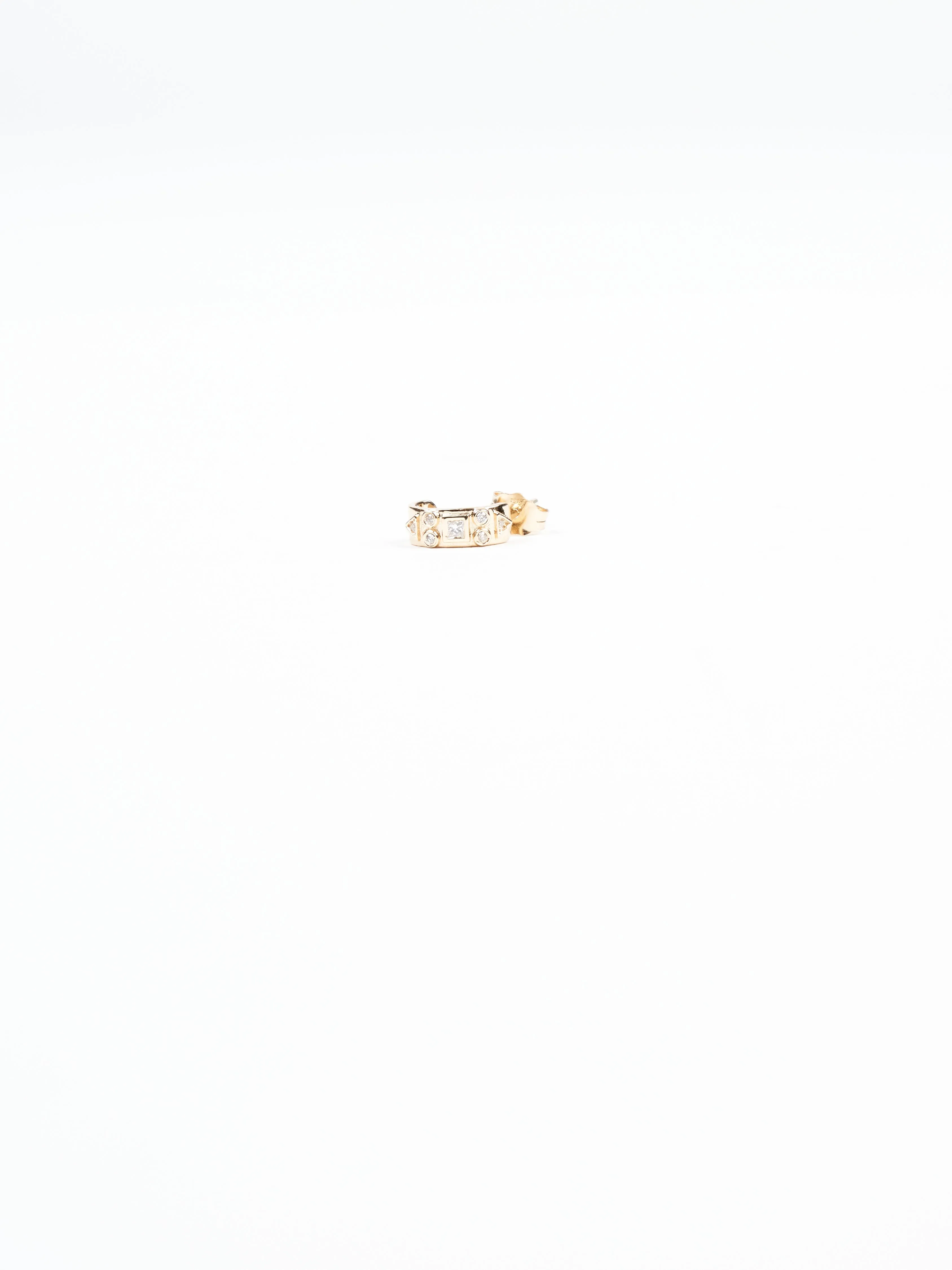 geometric single stud diamond earring