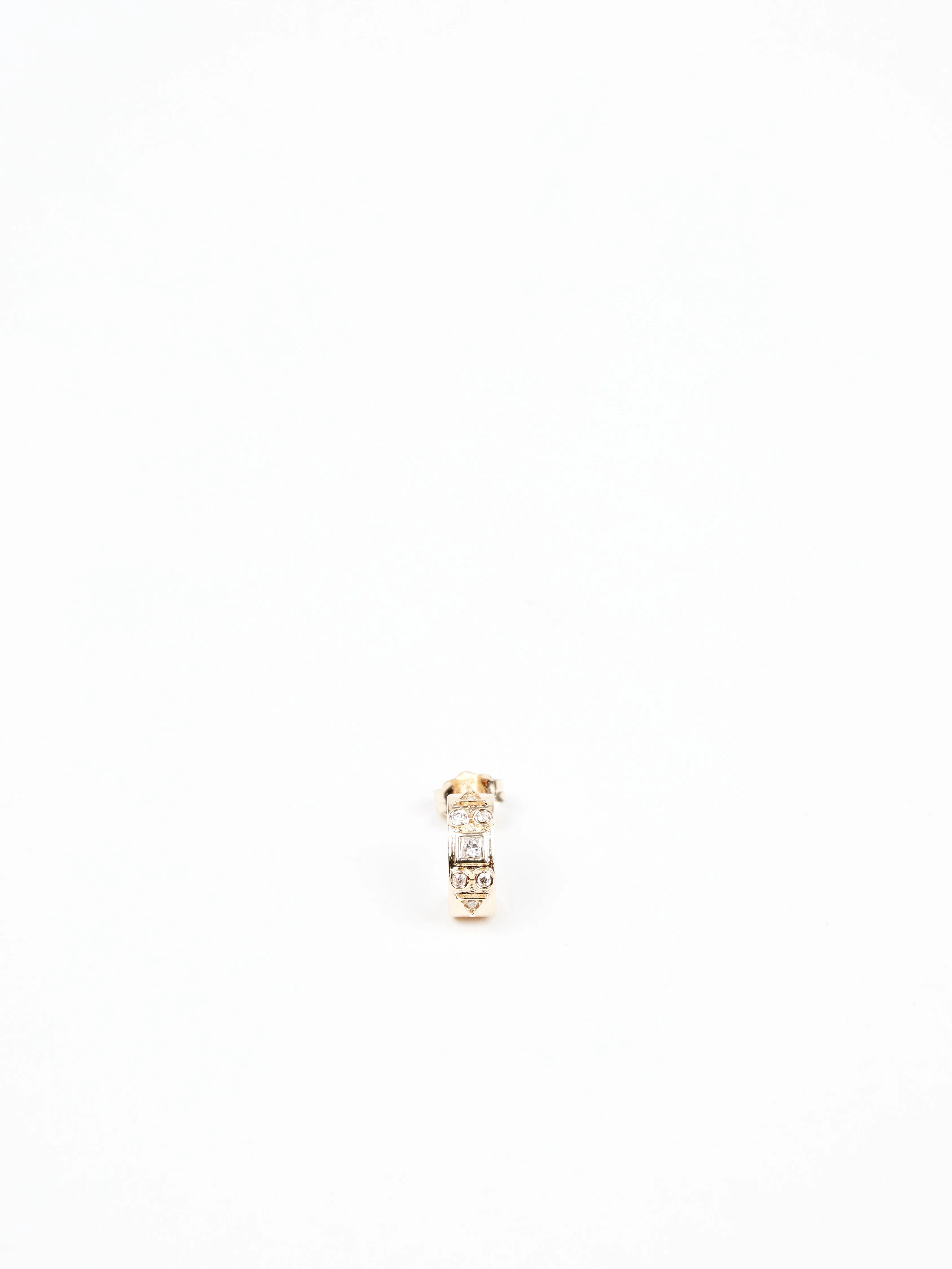 geometric single stud diamond earring