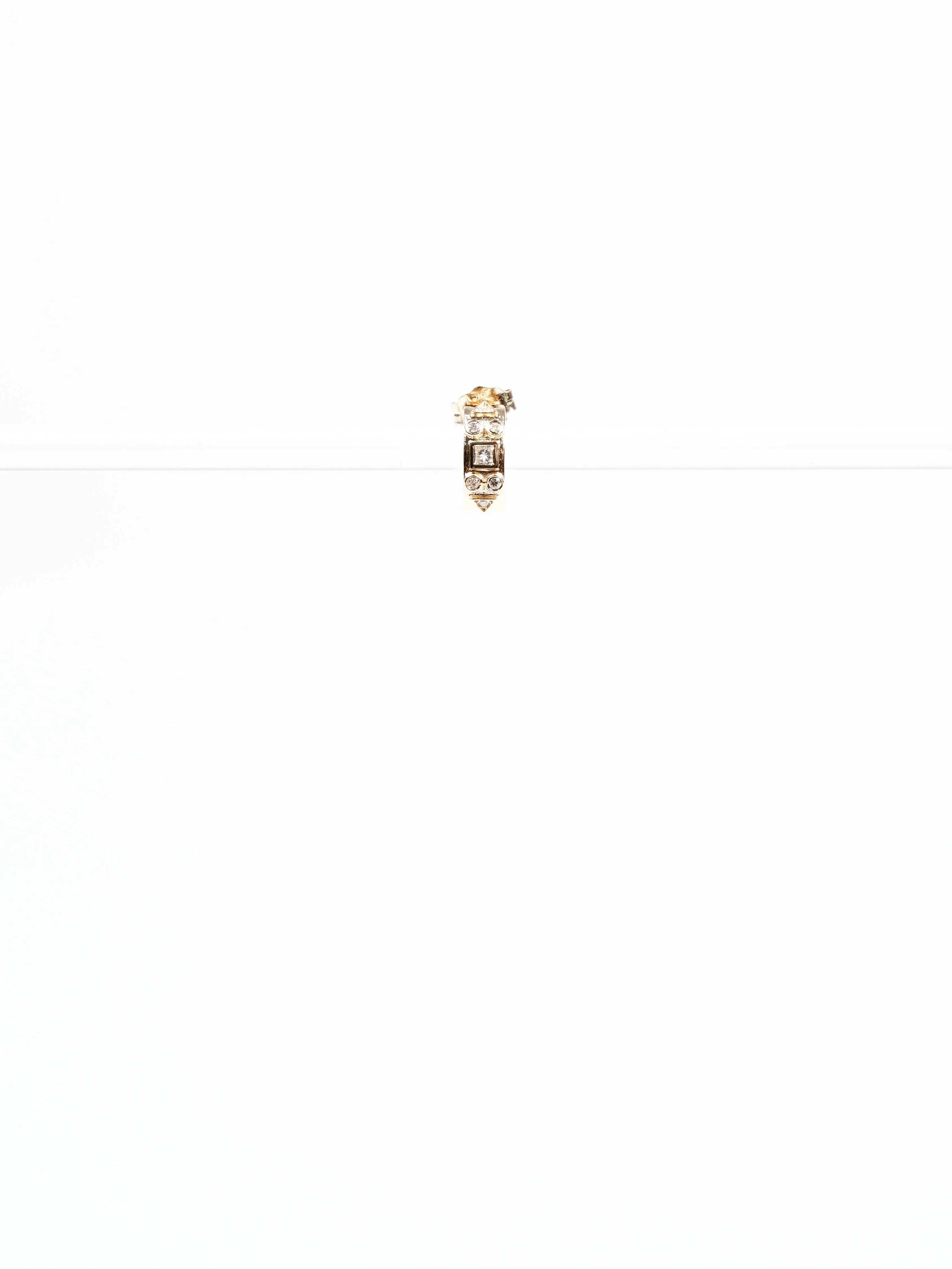 geometric single stud diamond earring