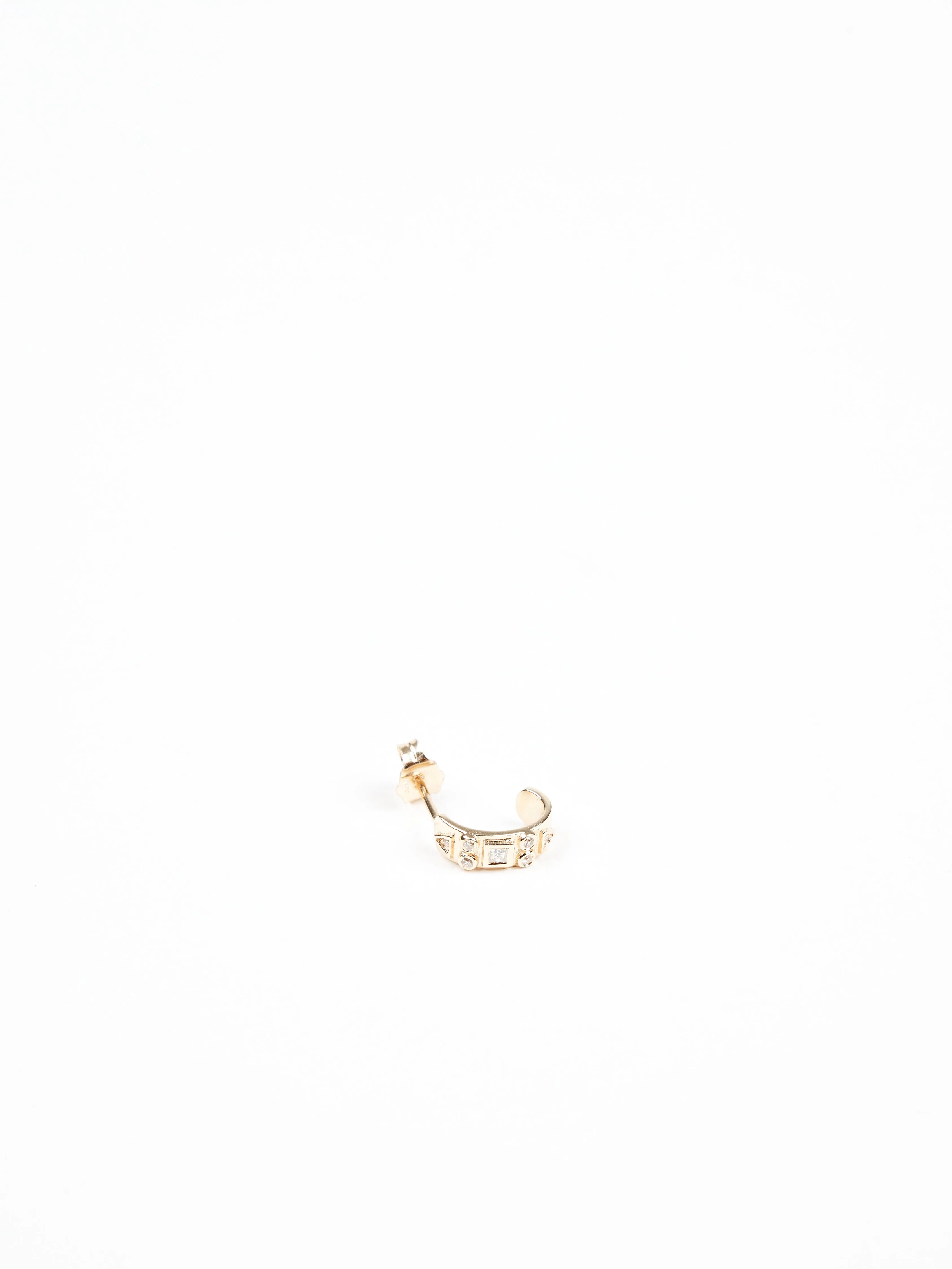 geometric single stud diamond earring