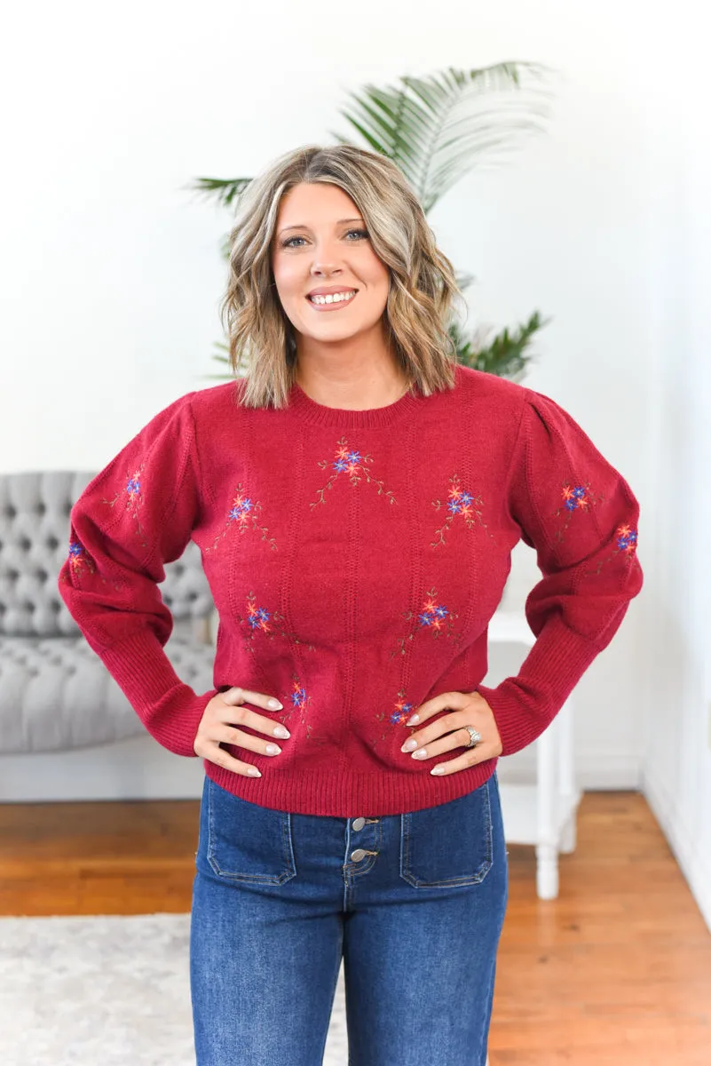 Georgia Floral Embroidery Sweater
