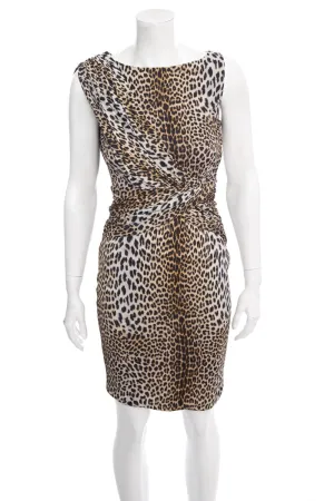 Giambattista Valli Cheetah Sleeveless Dress SZ XS