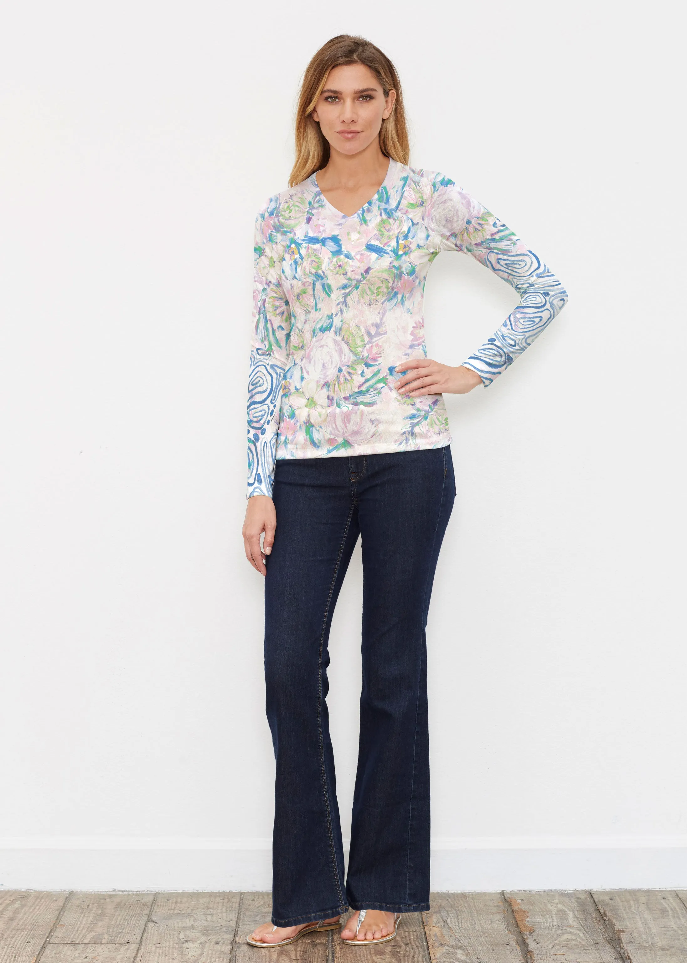 GiGi (17251) ~ Butterknit Long Sleeve V-Neck Top