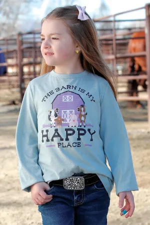 Girls Cruel Girl Mint Green "The Barn is My Happy Place" Long Sleeve Tee Shirt