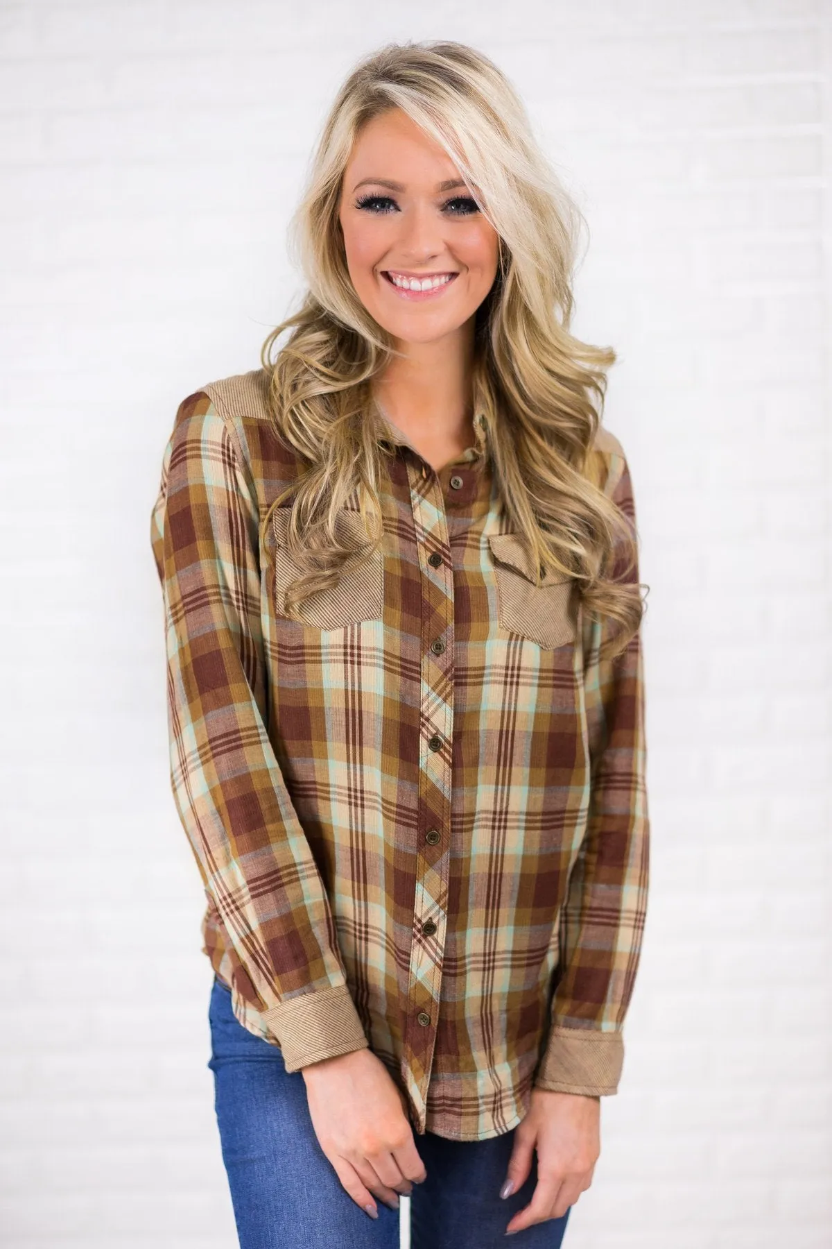 Go-To Plaid Button Up