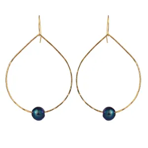 Gold Filled Teardrop Tahitian Pearl Earrings