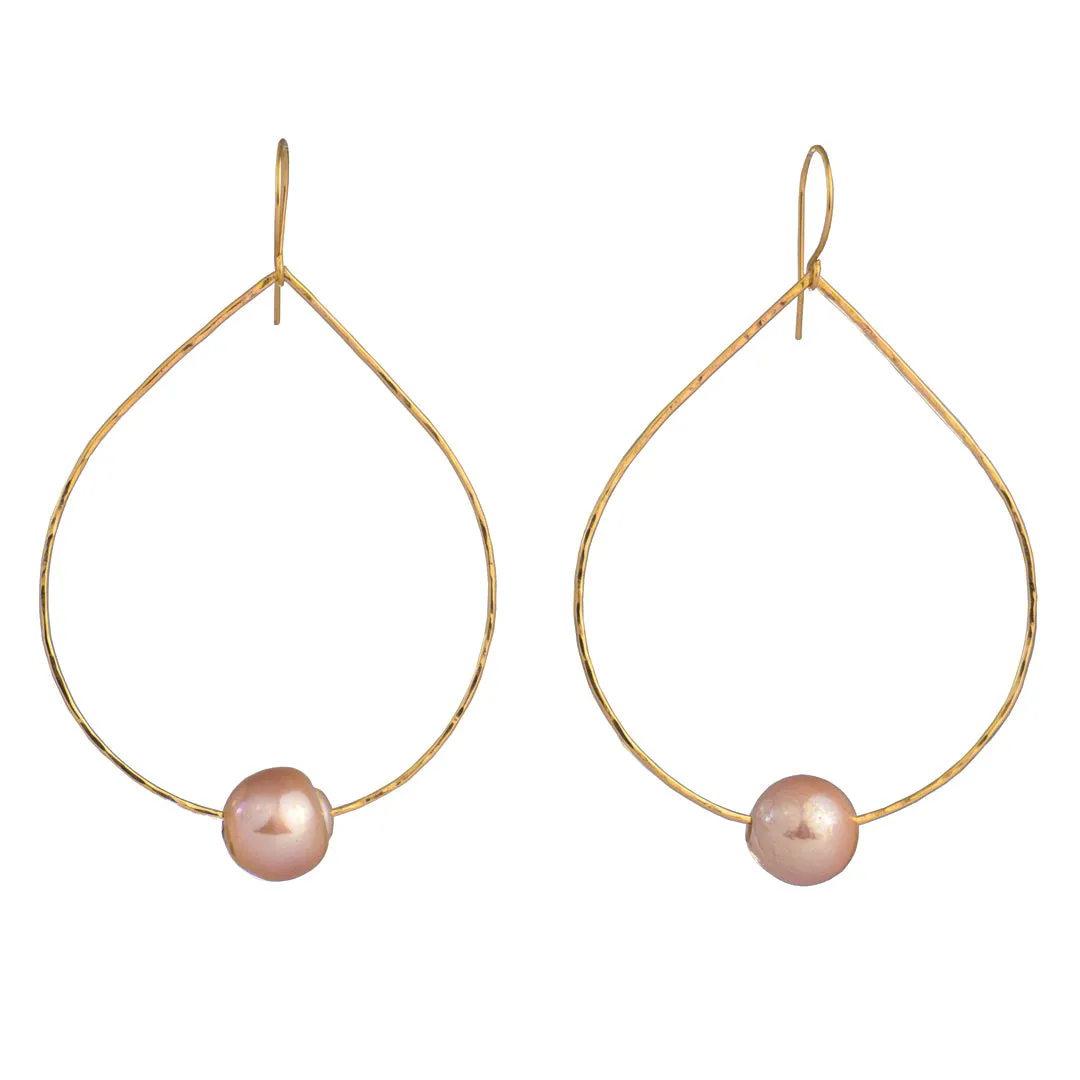 Gold Filled Teardrop Tahitian Pearl Earrings