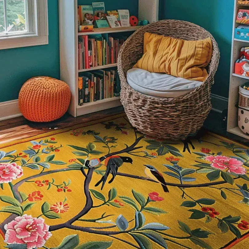 Golden Garden Hand Tufted Rug