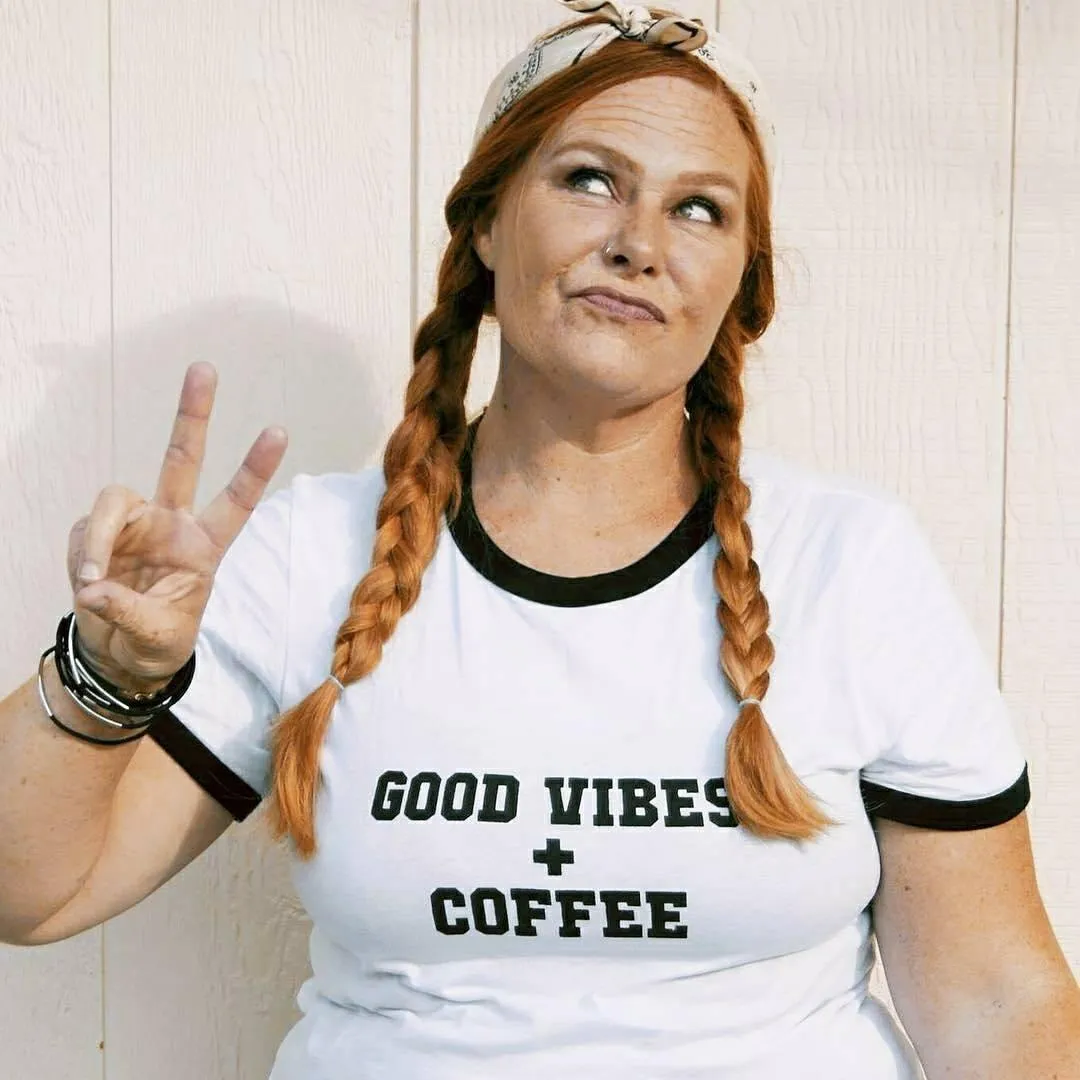 Good Vibes   Coffee - Retro Fitted Ringer
