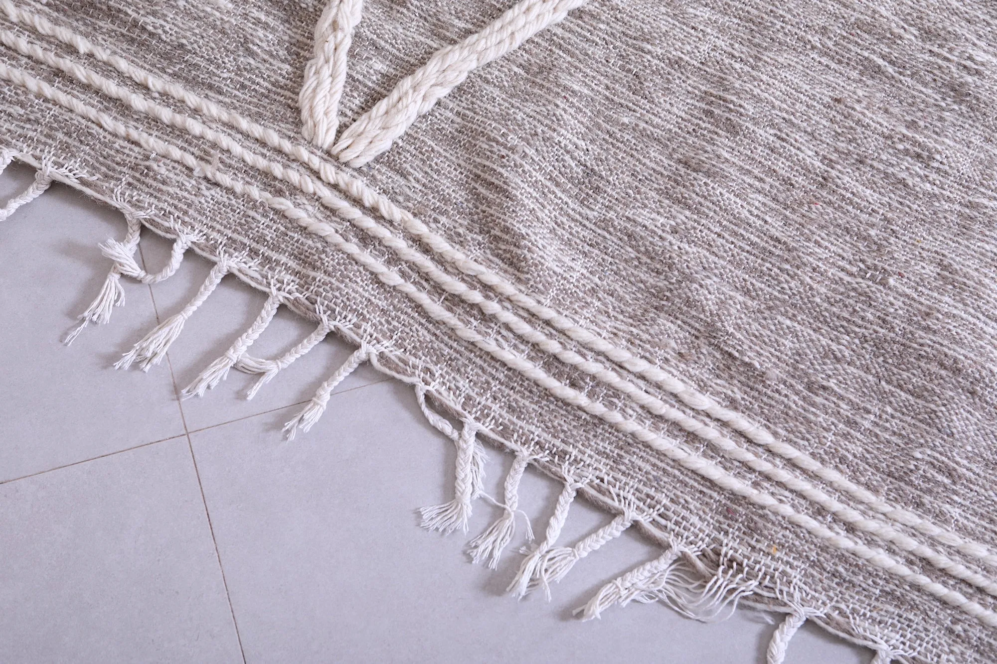 Gray Beni Ourain rug - Custom Handmade - Moroccan rug