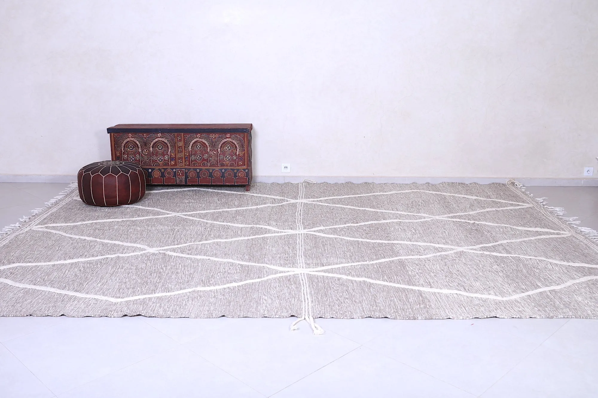 Gray Beni Ourain rug - Custom Handmade - Moroccan rug