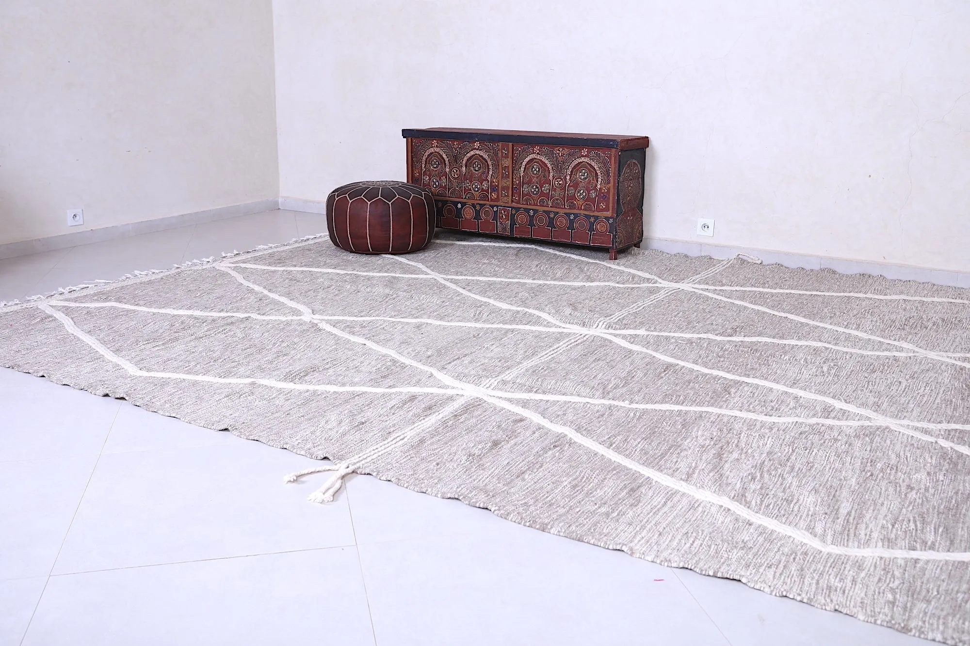 Gray Beni Ourain rug - Custom Handmade - Moroccan rug
