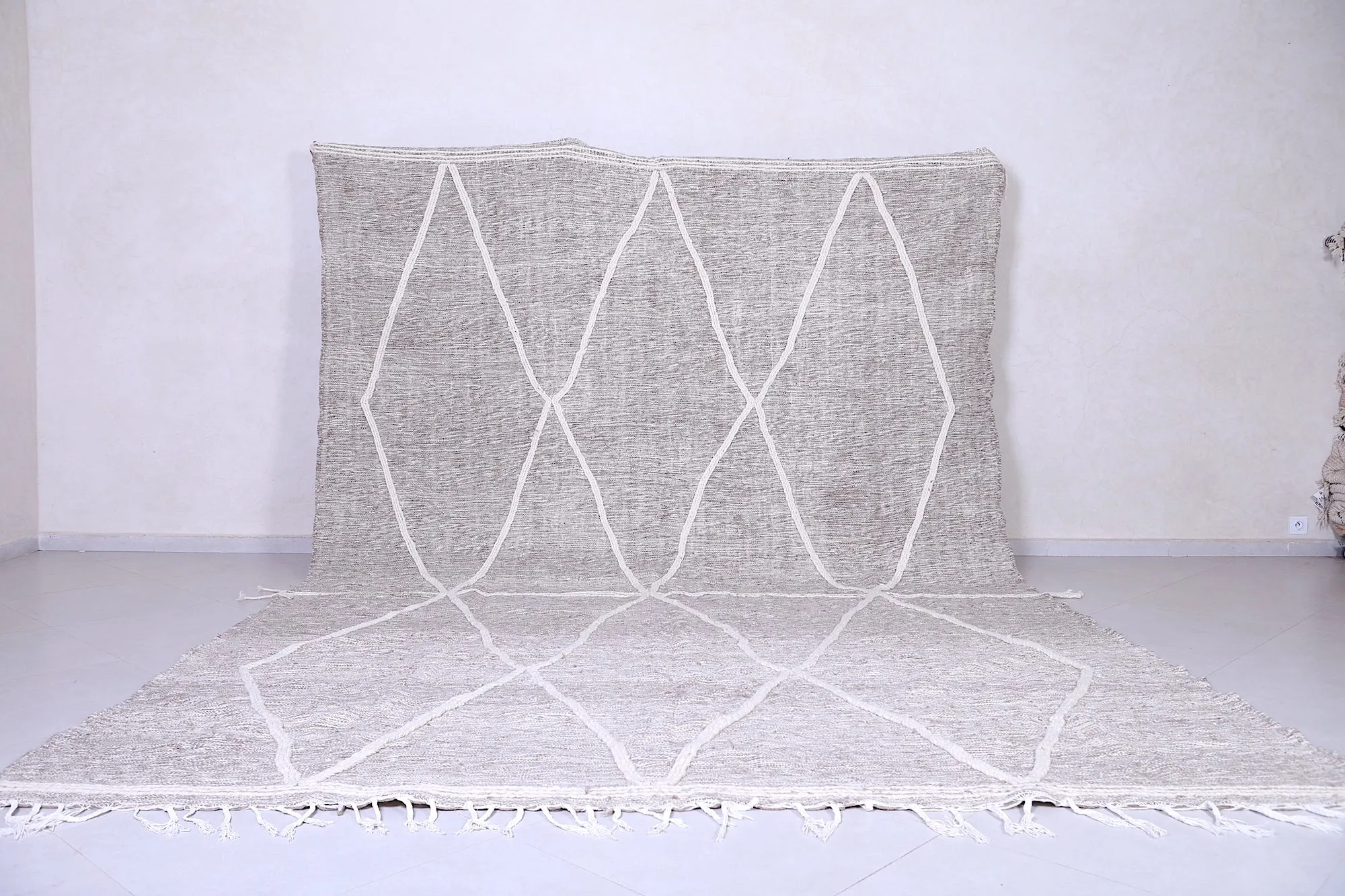 Gray Beni Ourain rug - Custom Handmade - Moroccan rug