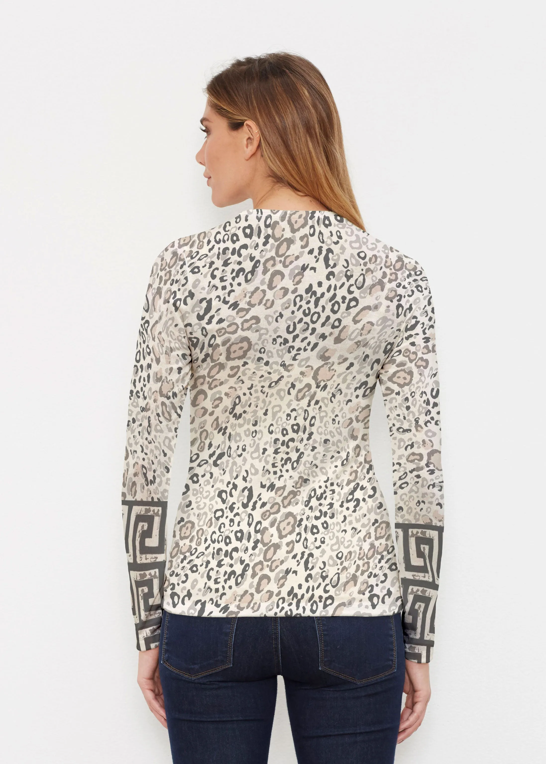 Greek Cat Grey (7752) ~ Butterknit Long Sleeve Crew Top