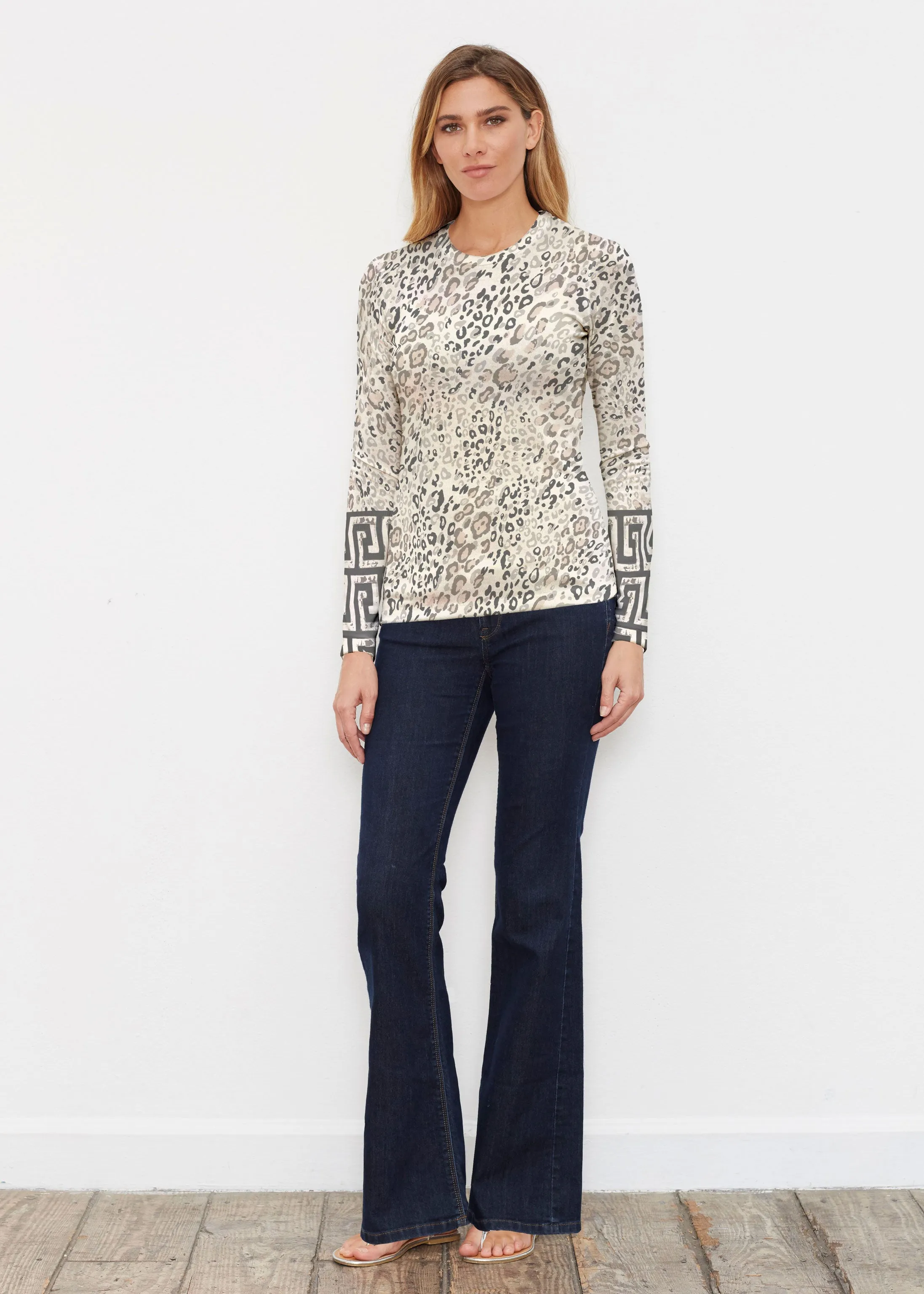 Greek Cat Grey (7752) ~ Butterknit Long Sleeve Crew Top