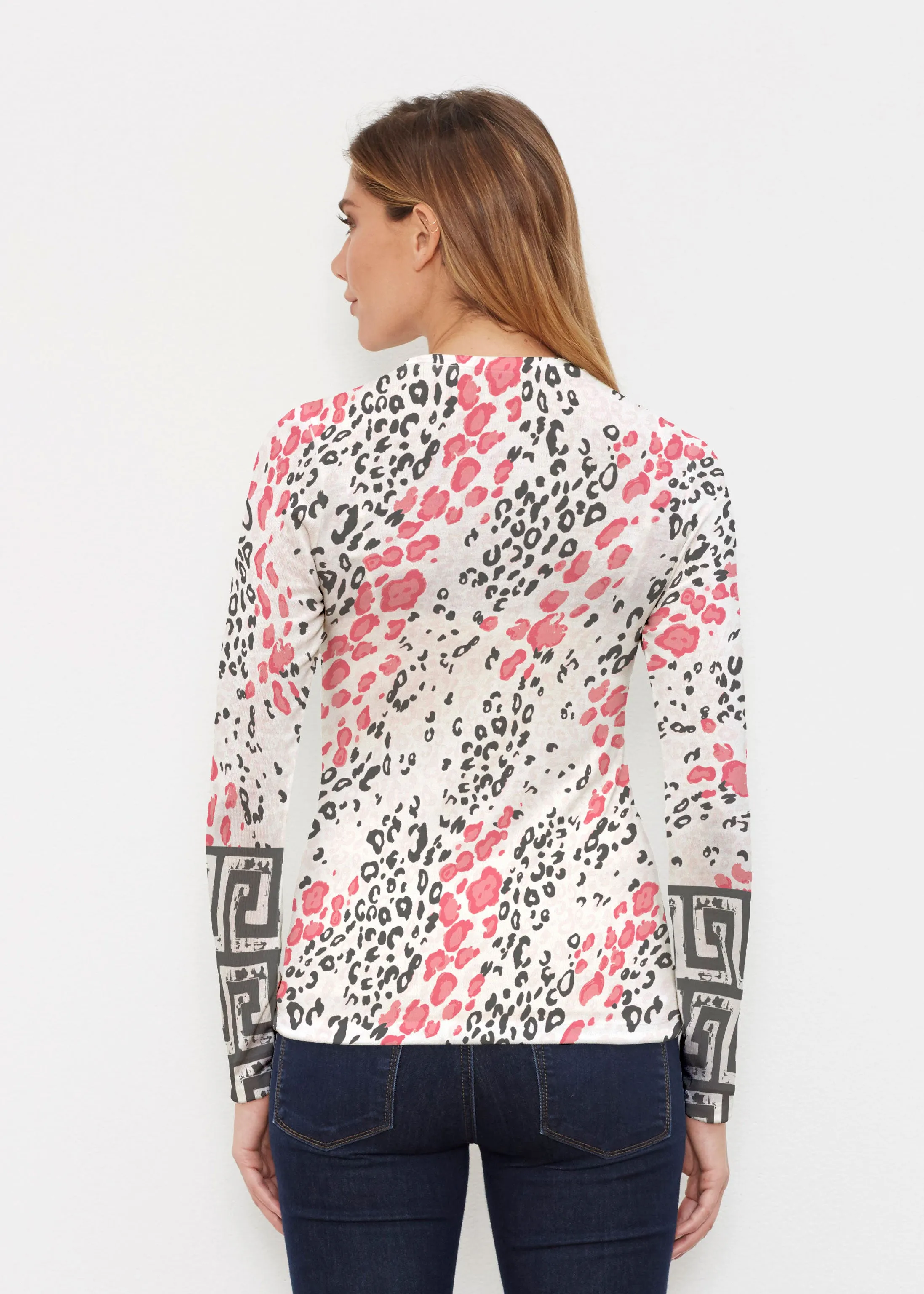 Greek Cat Pink (7903) ~ Butterknit Long Sleeve Crew Top