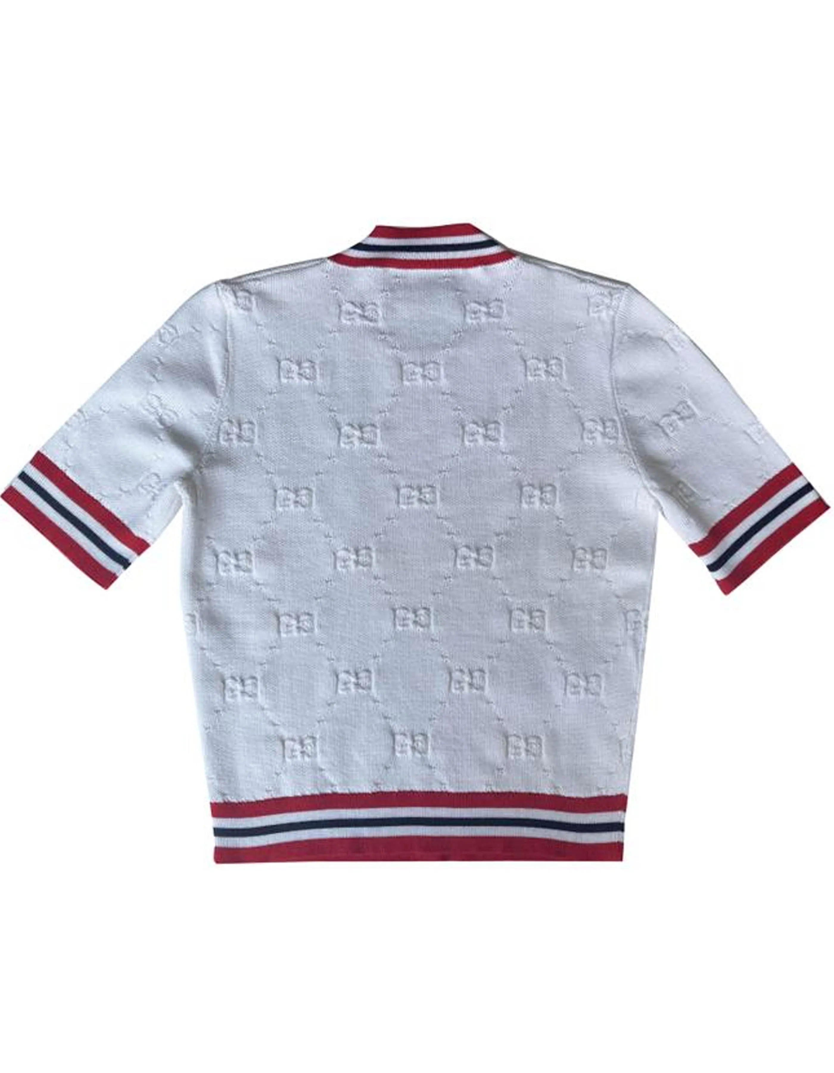 Gucci 2019 White GG Short-Sleeved Wool Blend Sylvie Sweater sz XS