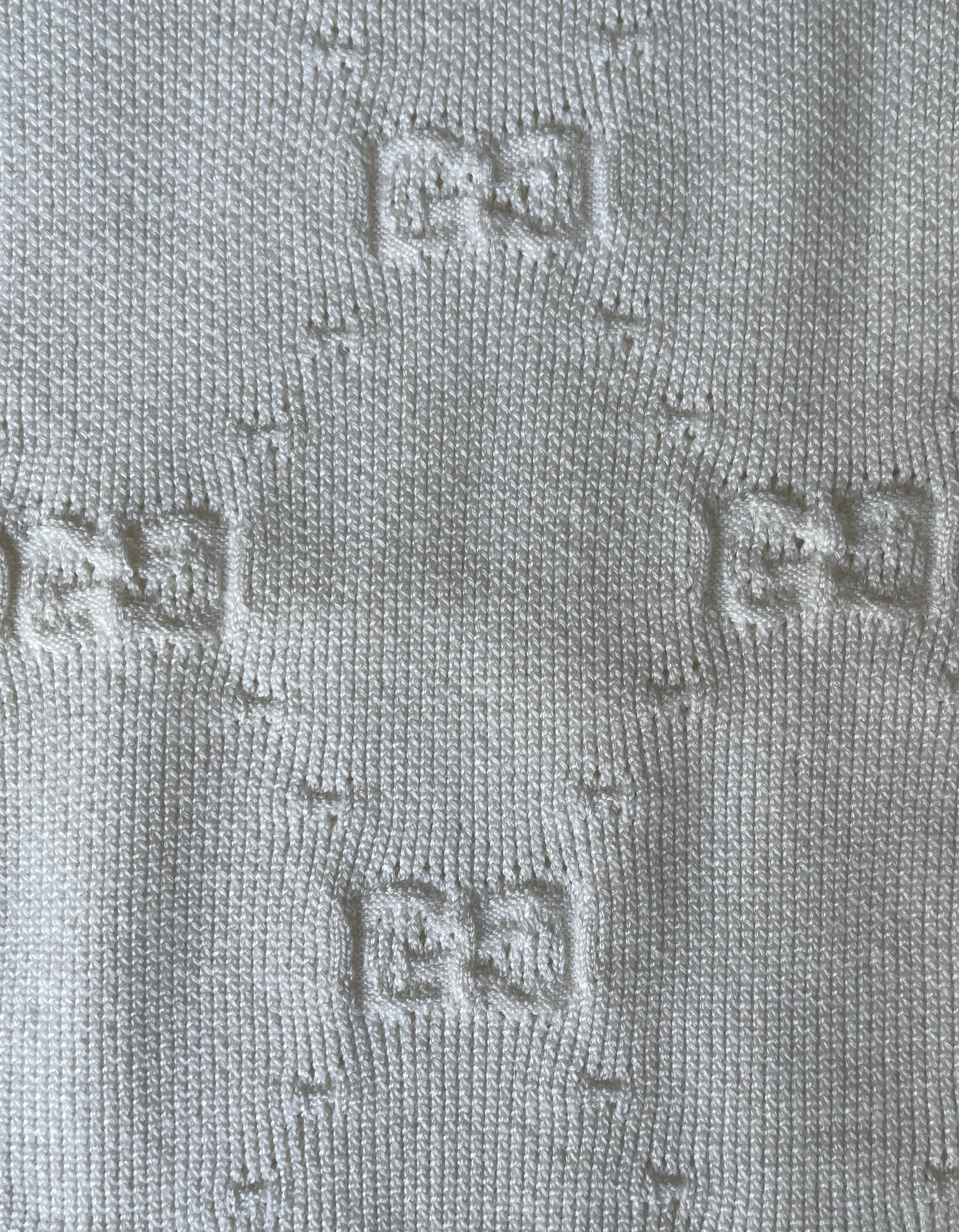 Gucci 2019 White GG Short-Sleeved Wool Blend Sylvie Sweater sz XS