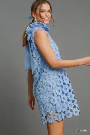 Halter Neck Lace Sleeveless Dress