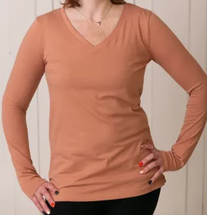 Helen Classic V Neck Long Sleeve Tee