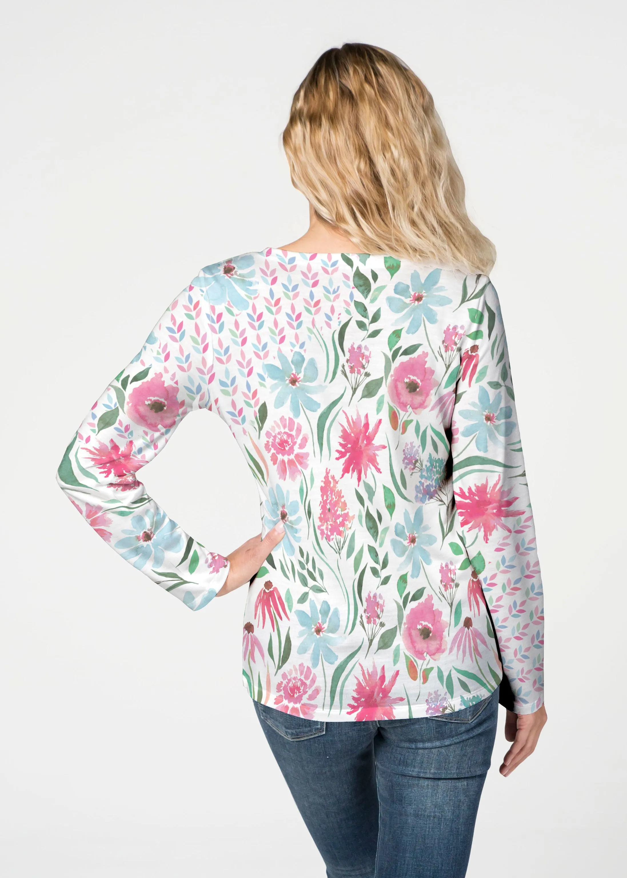 Hello Dolly (8038) ~ French Terry V-neck Top