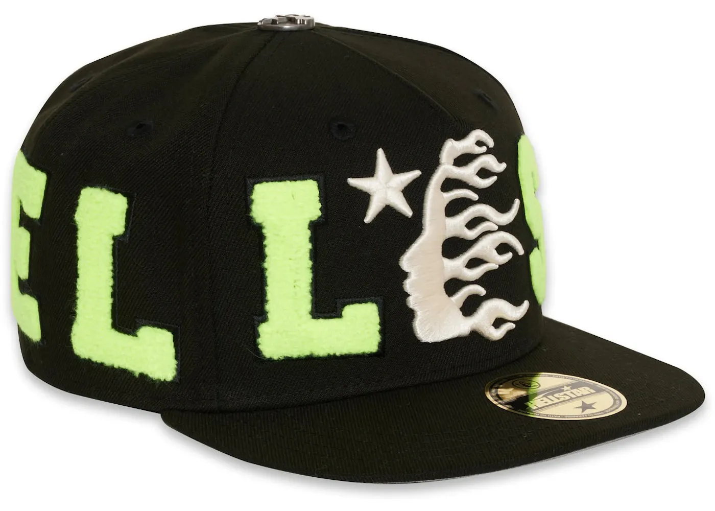 Hellstar OG Patch Fitted Hat "Black/Neon Green"
