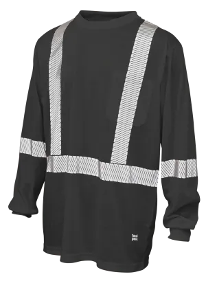 Hi-Vis Polyester Jersey Long Sleeve Safety T-Shirt By Tough Duck - Style ST221