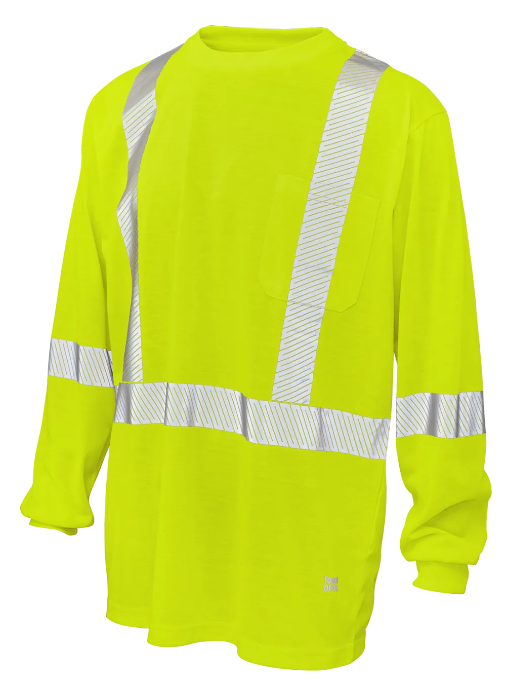 Hi-Vis Polyester Jersey Long Sleeve Safety T-Shirt By Tough Duck - Style ST221