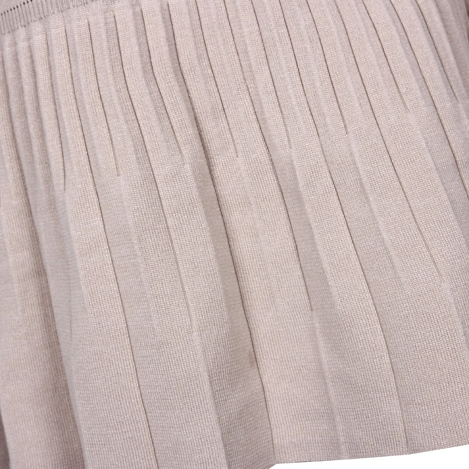 High-collared Ruffled Knit Pleated Sweater Mini Dresses