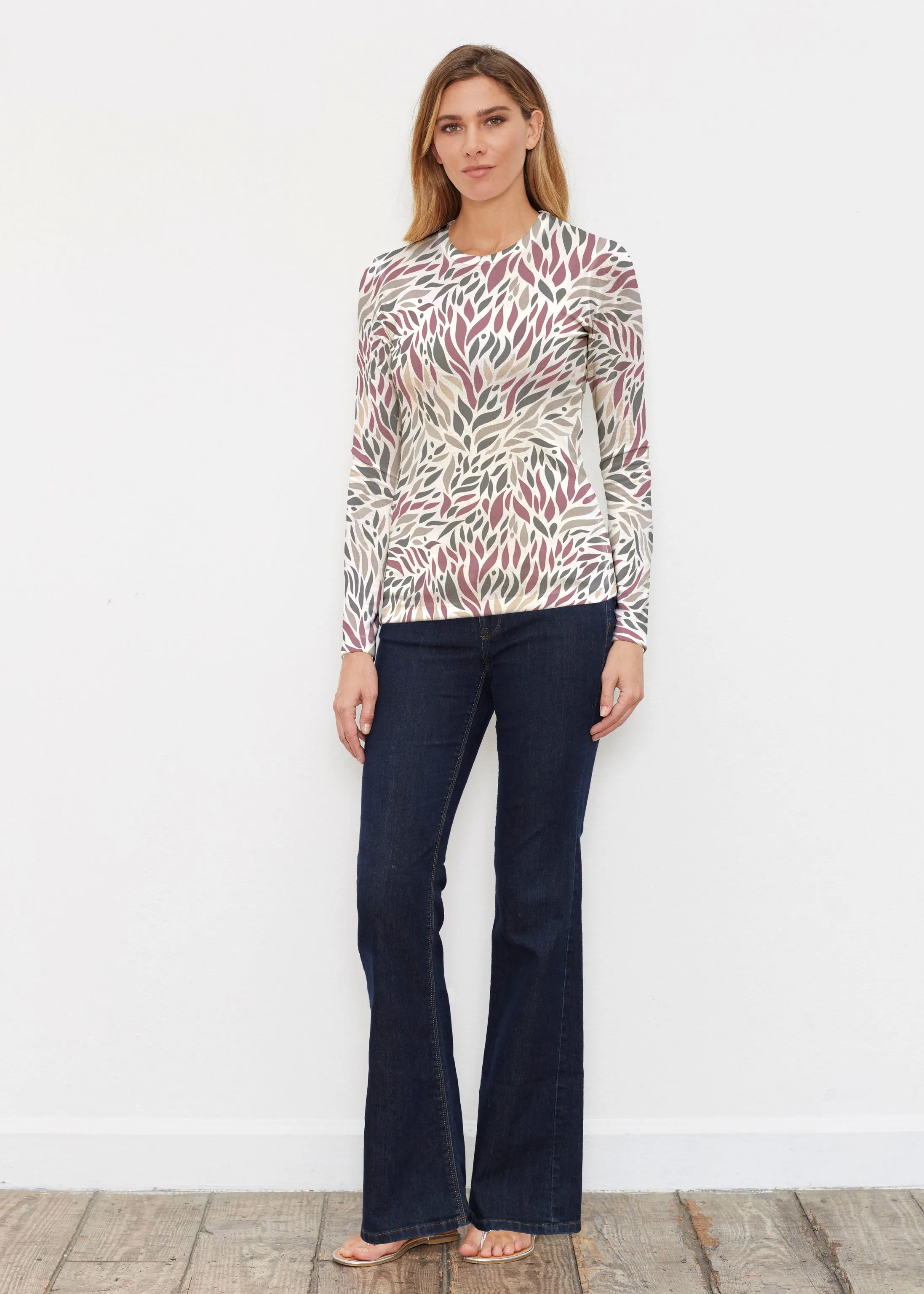Hotsy Totsy Wine (8144) ~ Butterknit Long Sleeve Crew Top