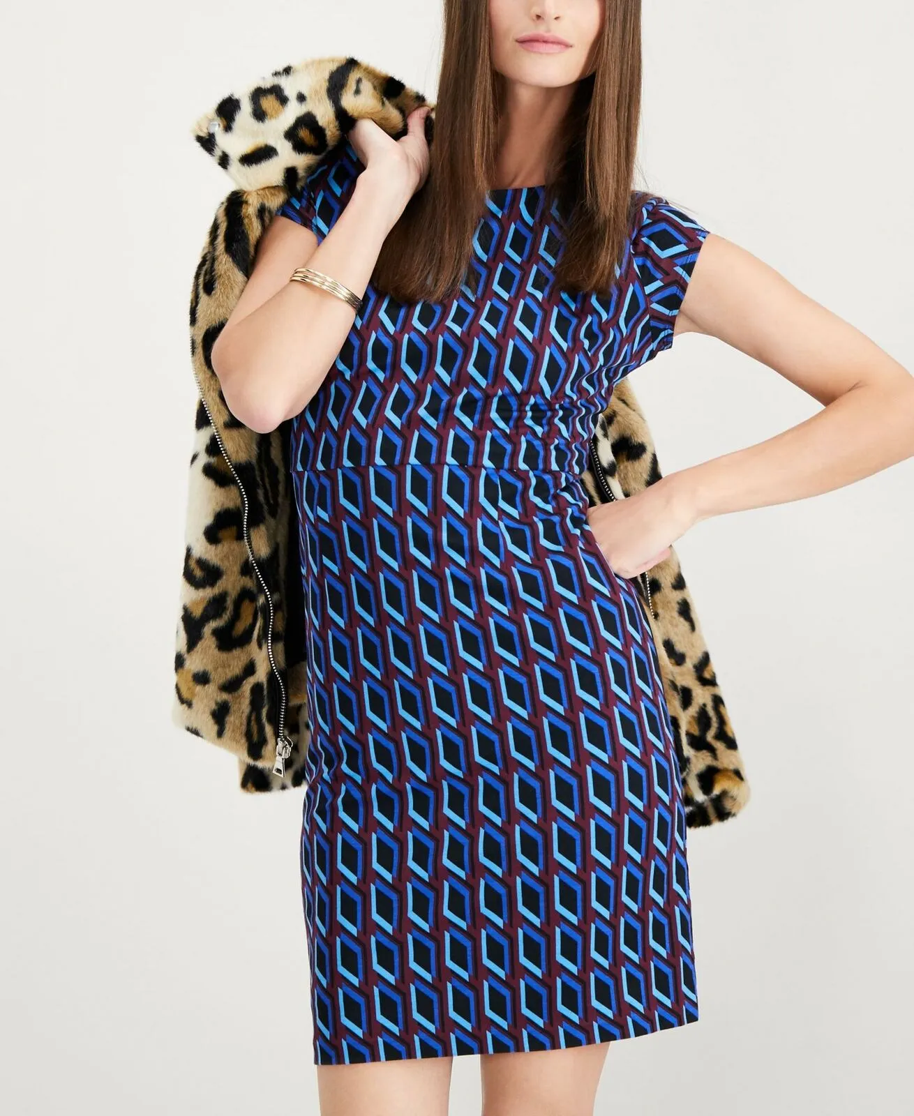 INC International Concepts Women's Fitted Print Sheath Dress