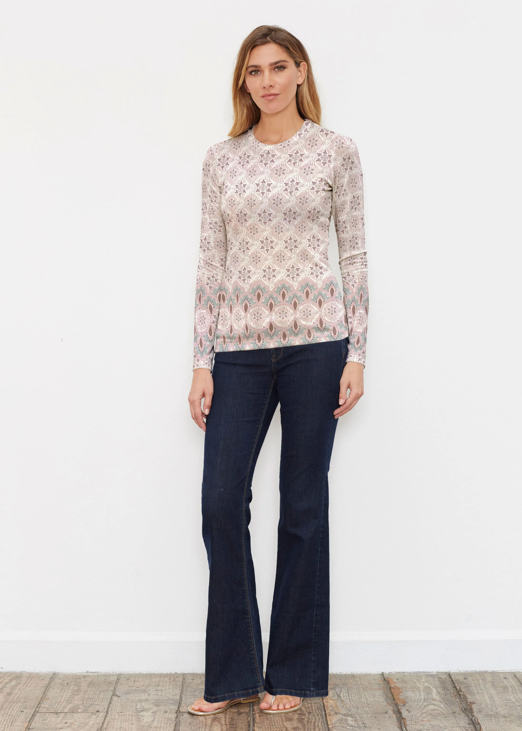 Izzy Grey (19200) ~ Butterknit Long Sleeve Crew Top