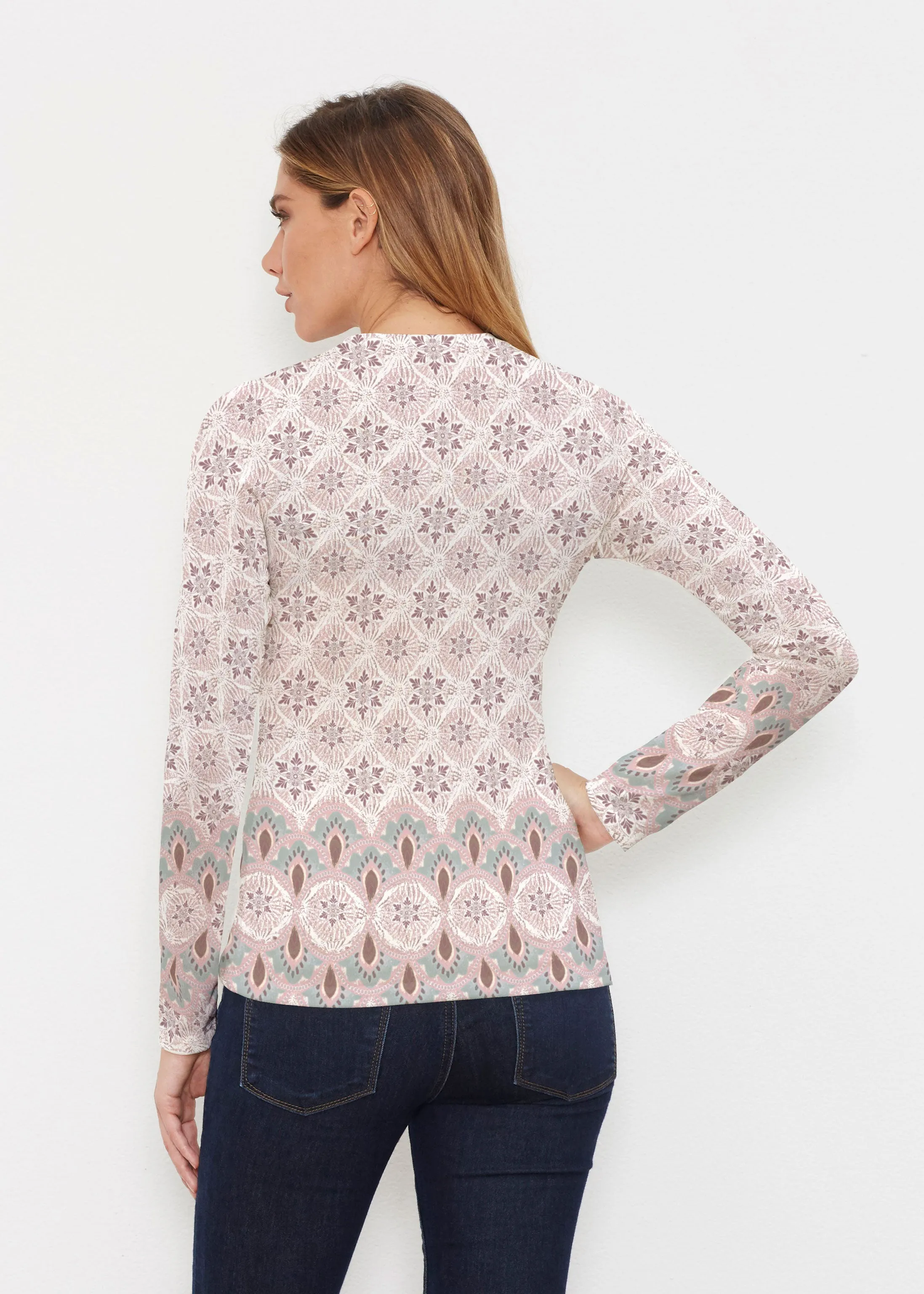Izzy Grey (19200) ~ Butterknit Long Sleeve V-Neck Top
