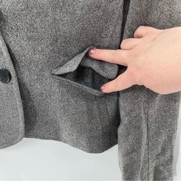 J. Crew 100% Wool Tweed Herringbone Wool Lined Single Breasted Blazer Size 2