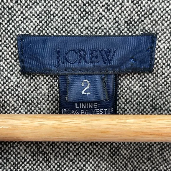 J. Crew 100% Wool Tweed Herringbone Wool Lined Single Breasted Blazer Size 2