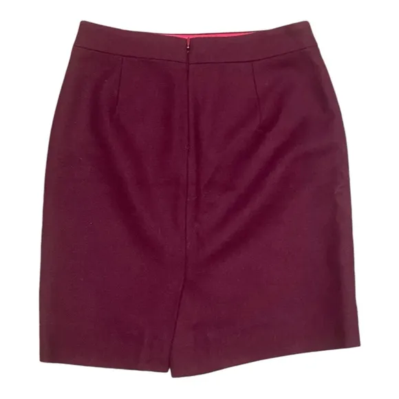 J Crew Classic Wool Pencil Skirt Plum