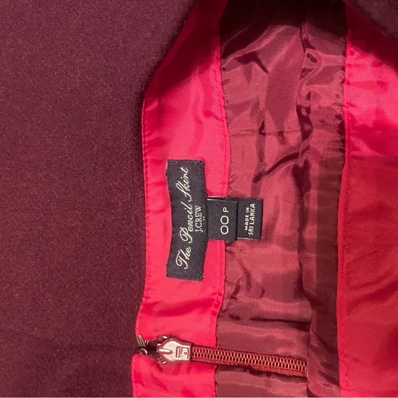 J Crew Classic Wool Pencil Skirt Plum