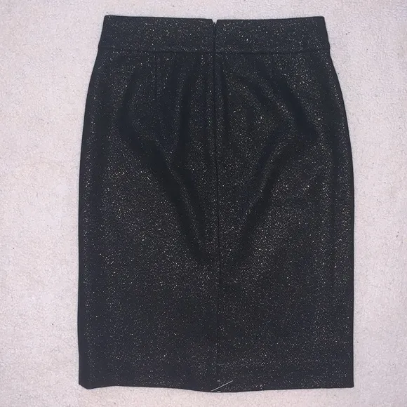 J. Crew Pencil Skirt Black Gold Wool Cashmere NWT Size 4