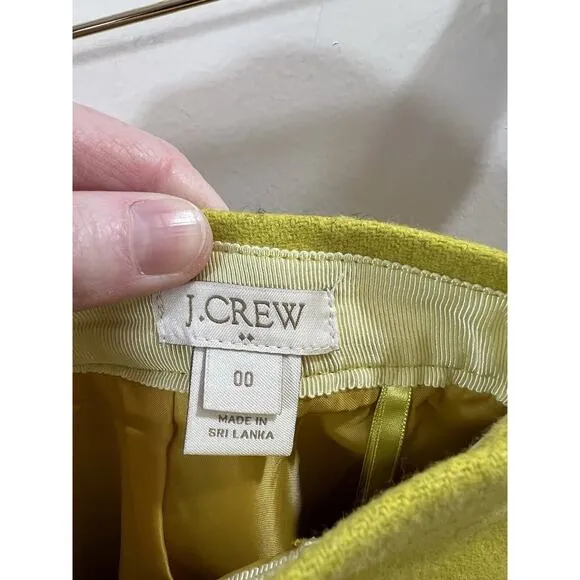 J. Crew Women’s Wool Skirt Size XS 00 Mustard Yellow Preppy Vibrant Mod Office
