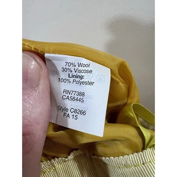 J. Crew Women’s Wool Skirt Size XS 00 Mustard Yellow Preppy Vibrant Mod Office